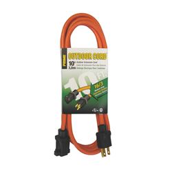 Prime EC501610 Outdoor Extension Cord, 16/3 AWG Cable, 10 ft L, Orange 