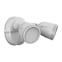 PowerZone O-G1200D-PW Security Light, 110/240 V, 15 W, 2-Lamp, LED Lamp, Daylight Light, 1200 Lumens 