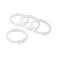 Simple Spaces SD-ORING-F3L Shower Curtain Ring, Plastic, Frosted, 1 cm W, 2-3/8 in H 
