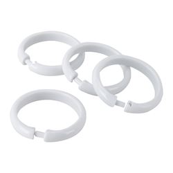 Simple Spaces SD-ORING-W3L Shower Curtain Ring, Plastic, white, 1 cm W, 2-3/8 in H 