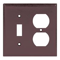 Eaton Wiring Devices 2138B-BOX Combination Wallplate, 4-1/2 in L, 4-9/16 in W, 2 -Gang, Thermoset, Brown 10 Pack 