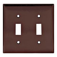 Eaton Wiring Devices 2139B-BOX Wallplate, 4-1/2 in L, 4-9/16 in W, 2 -Gang, Thermoset, Brown, High-Gloss 10 Pack 