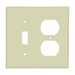 Eaton Wiring Devices 2138V-BOX Combination Wallplate, 4-1/2 in L, 4-9/16 in W, 2 -Gang, Thermoset, Ivory 10 Pack 
