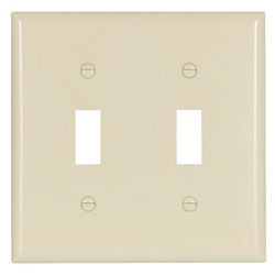 Eaton Wiring Devices 2139LA-BOX Wallplate, 4-1/2 in L, 4-9/16 in W, 2 -Gang, Thermoset, Light Almond, High-Gloss 