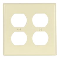 Eaton Wiring Devices 2150LA-BOX Receptacle Wallplate, 4-1/2 in L, 4-9/16 in W, 2 -Gang, Thermoset, Light Almond 