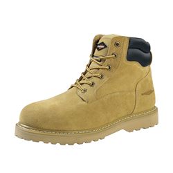 Diamondback Work Boots, 10.5, Extra Wide W, Tan, Leather Upper, Lace-Up, Steel Toe, With Lining 