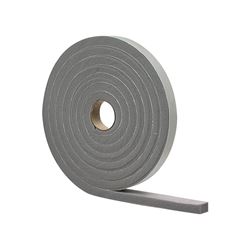 M-D 02295 Foam Tape, 1/2 in W, 10 ft L, 3/8 in Thick, PVC, Gray, 12/PK 