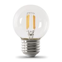 Feit Electric BPGM40/927CA/FIL LED Bulb, Globe, G16.5 Lamp, 40 W Equivalent, E26 Lamp Base, Dimmable, Clear