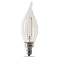 Feit Electric BPCFC60/950CA/FIL LED Bulb, Decorative, Flame Tip Lamp, 60 W Equivalent, E12 Lamp Base, Dimmable, Clear 