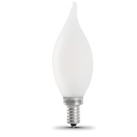 Feit Electric BPCFF60/927CA/FIL/2 LED Bulb, Decorative, Flame Tip Lamp, 60 W Equivalent, E12 Lamp Base, Dimmable 