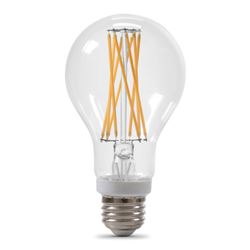 Feit Electric BPA19100CL950CAFI2RP LED Bulb, General Purpose, A21 Lamp, 100 W Equivalent, E26 Lamp Base, Dimmable, Clear 4 Pack 