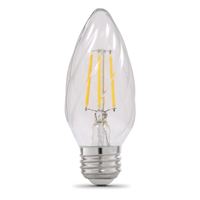 Feit Electric BPF1560/827/FILED LED Bulb, Decorative, F15 Lamp, 60 W Equivalent, E26 Lamp Base, Dimmable, Clear 6 Pack 