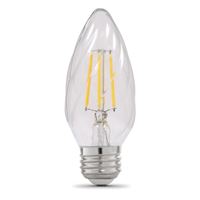 Feit Electric BPF1560/850/FILED LED Bulb, Decorative, F15 Lamp, 60 W Equivalent, E26 Lamp Base, Dimmable, Clear 6 Pack 