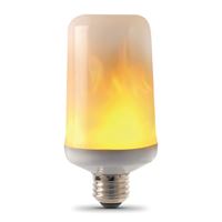 Feit Electric C/FLAME/LED LED Bulb, Specialty, T60 Lamp, E26 Lamp Base, White, Warm White Light, 1500 K Color Temp, Pack of 4 