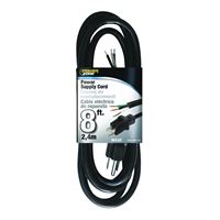 PowerZone OR010608 Power Cord, 8 ft L, 13 A, 125 V, Black 