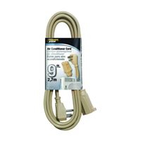 PowerZone OR681509 Single-Ended Extension Cord, SPT-3, Vinyl, Beige, For: Air conditioner and Appliances 