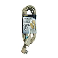 PowerZone OR681512 Extension Cord, SPT-3, Vinyl, Beige, For: Air conditioner and Appliances 