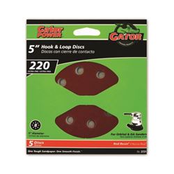 Gator 3721 Sanding Disc, 5 in Dia, 220 Grit, Extra Fine, Aluminum Oxide Abrasive, Vented 