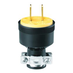 Eaton Wiring Devices BP1723 Electrical Plug, 2 -Pole, 15 A, 125 V, Slot, NEMA: NEMA 1-15, Black 