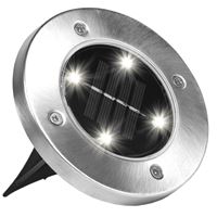 Emson 1998 Disk Light, 4-Lamp, LED Lamp, Stainless Steel Fixture