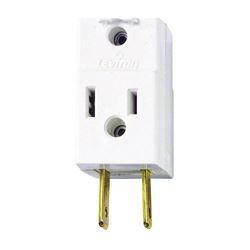 Leviton 002-00531-00W Triple Tap Outlet Adapter, 2 -Pole, 15 A, 125 V, 3 -Outlet, NEMA: NEMA 1-15R, White 