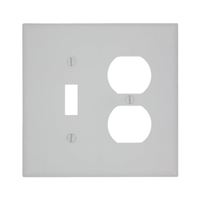 Leviton 80505-W Combination Wallplate, 4-3/8 in L, 3-1/8 in W, Midway, 2 -Gang, Plastic, White, Device Mounting 