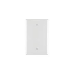 Leviton PJ13-W Blank Wallplate, 3-1/8 in L, 4-7/8 in W, 1/4 in Thick, 1 -Gang, Nylon, White, Box Mounting 