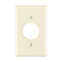 Leviton 78004 Single Receptacle Wallplate, 4-1/2 in L, 2-3/4 in W, 1 -Gang, Thermoset, Light Almond, Smooth 
