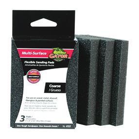 Gator 4157 Sanding Pad, 4 in L, 3 in W, 60 Grit, Coarse, Aluminum Oxide Abrasive