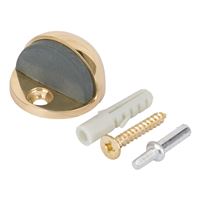 Prosource HR2006PB-PS Door Stop, 1-3/4 in Dia Base, 1-3/4 in Dia Base x 1-5/64 in H Projection, Brass