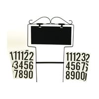 HY-KO 500-GF House Number Kit, Character: 0 to 9, Black Character, White Background, Wrought Iron 