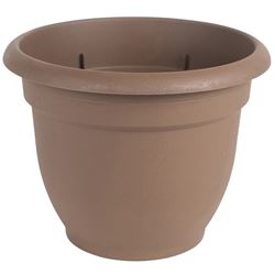 Bloem 20-56310CH Self-Watering Planter, 10 in Dia, 11 in W, Round, Plastic, Chocolate 