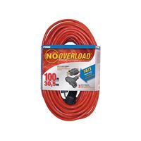 Prime CB614735 Extension Cord, 100 ft L, 13 A, 125 V, Red