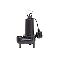 SUPERIOR PUMP 93501 Sewage Pump, 1-Phase, 7.6 A, 120 V, 0.5 hp, 2 in Outlet, 25 ft Max Head, 80 gpm, Iron 