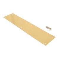 ProSource 32238BBB-PS Push Plate, Aluminum, Brass, 15 in L, 3-1/2 in W, 0.8 mm Thick 