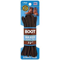 Shoe Gear 1N311-12 Boot Lace, Round, Black/Brown, 72 in L 