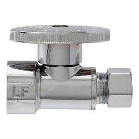 Plumb Pak PP20053LF Shut-Off Valve, 1/2 x 3/8 in Connection, FIP x Compression, Brass Body