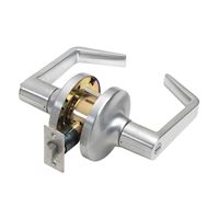 Tell Manufacturing CL100016 Privacy Lever Lockset, Pushbutton Lock, Satin Chrome, Steel, Reversible Hand, 2 Grade 