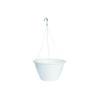 Southern Patio EE1025WH Hanging Basket, Plastic, White 
