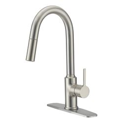 Boston Harbor FP4AF227NP Pull-Down Kitchen Faucet, 1.8 gpm, 1-Faucet Handle, 1, 3-Faucet Hole, Brass/Plastic/Zinc 