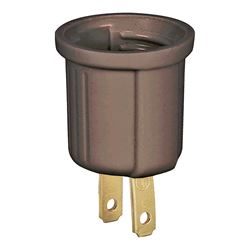 Eaton Wiring Devices BP738B Lamp Holder Adapter, 660 W, 1-Outlet, Thermoplastic, Brown 5 Pack 