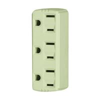 Eaton Wiring Devices 1147V-BOX Outlet Adapter, 2 -Pole, 15 A, 125 V, 3 -Outlet, NEMA: NEMA 5-15R, Ivory 