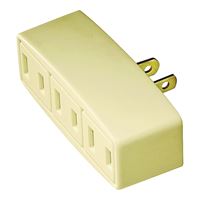 Eaton Wiring Devices 1747V-BOX Outlet Tap, 2 -Pole, 15 A, 125 V, 3 -Outlet, NEMA: NEMA 1-15R, Ivory 