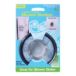 Whedon DP80C Shower Strainer with Ring, Stainless Steel, For: Bathtub Drains 