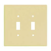 Eaton Wiring Devices 2149V-BOX Wallplate, 5-1/4 in L, 5.31 in W, 2 -Gang, Thermoset, Ivory, Pack of 10 