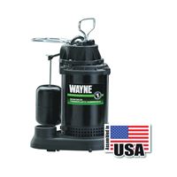 Wayne SPF50 Sump Pump, 1-Phase, 10 A, 120 V, 0.5 hp, 1-1/2 in Outlet, 20 ft Max Head, 4300 gph, Thermoplastic 
