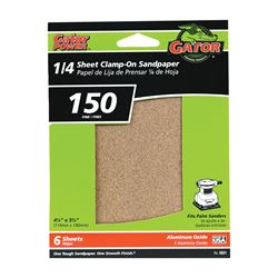 Gator 5031 Sanding Sheet, 4-1/2 in W, 5-1/2 in L, 150 Grit, Fine, Aluminum Oxide Abrasive, Paper Backing 