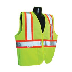 Radwear SV22-2ZGM-2X Economical Safety Vest, 2XL, Unisex, Fits to Chest Size: 30 in, Polyester, Green, Zipper 