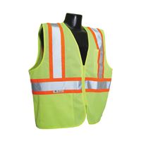 RADWEAR SV22-2ZGM-XL Safety Vest, XL, Unisex, Fits to Chest Size: 28 in, Polyester, Green, Zipper Closure 