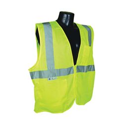 Radwear SV2ZGM-XL Economical Safety Vest, XL, Unisex, Fits to Chest Size: 28 in, Polyester, Green/Silver, Zipper 